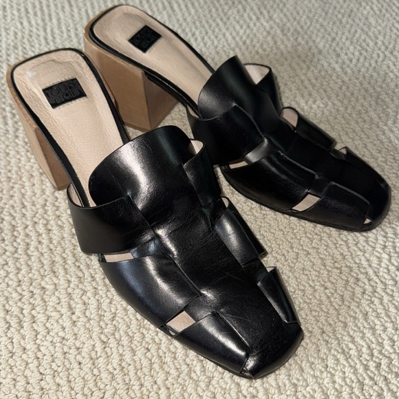 Louise et Cie Fisherman Black leather Mules Size 10 - Picture 7 of 7